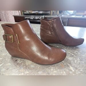Bare Traps Brown Wedge Ankle Booties- Size 8